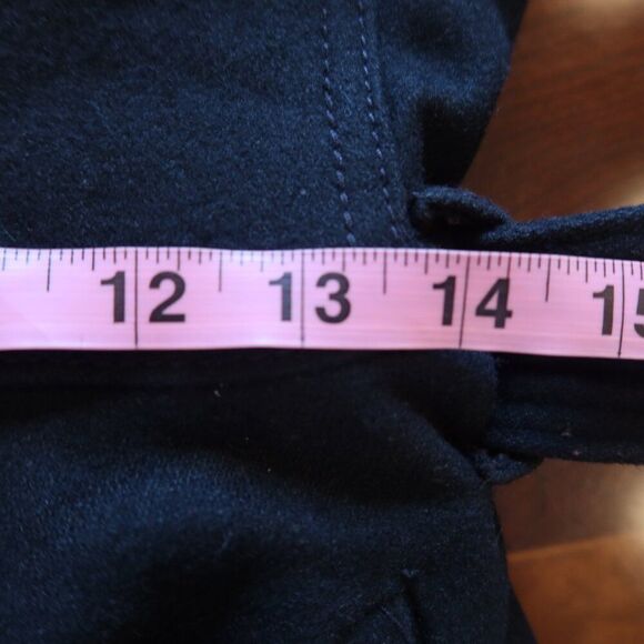 Miss Sixty Double Breasted Peacoat Wool Blend black Belt Trench gold S military - Picture 13 of 15